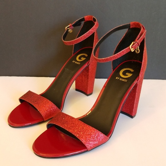 guess red sandals